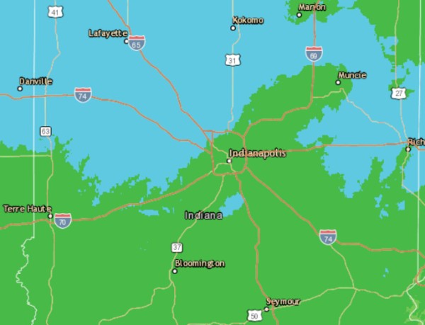 Indianapolis Trees Hardiness Zone Map